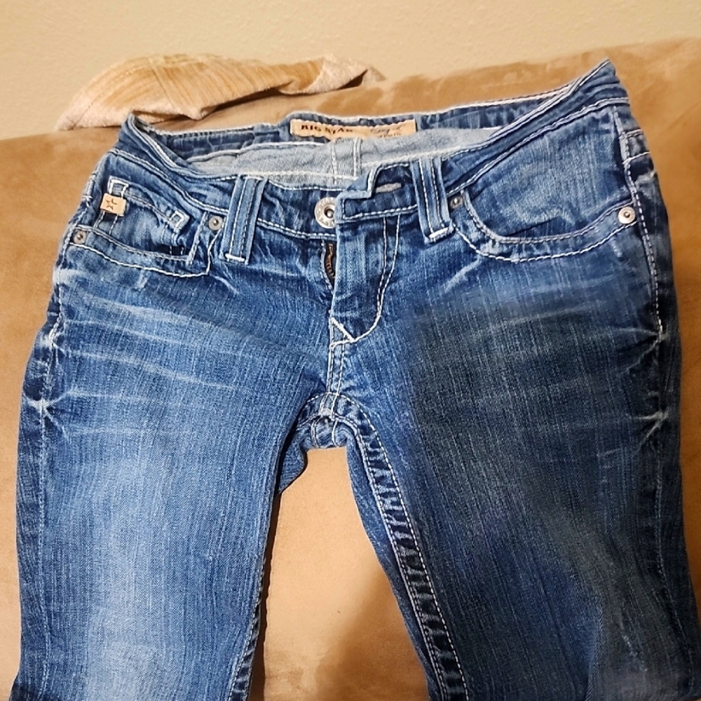 Big Star Blue Skinny Jeans with Faded Detailing